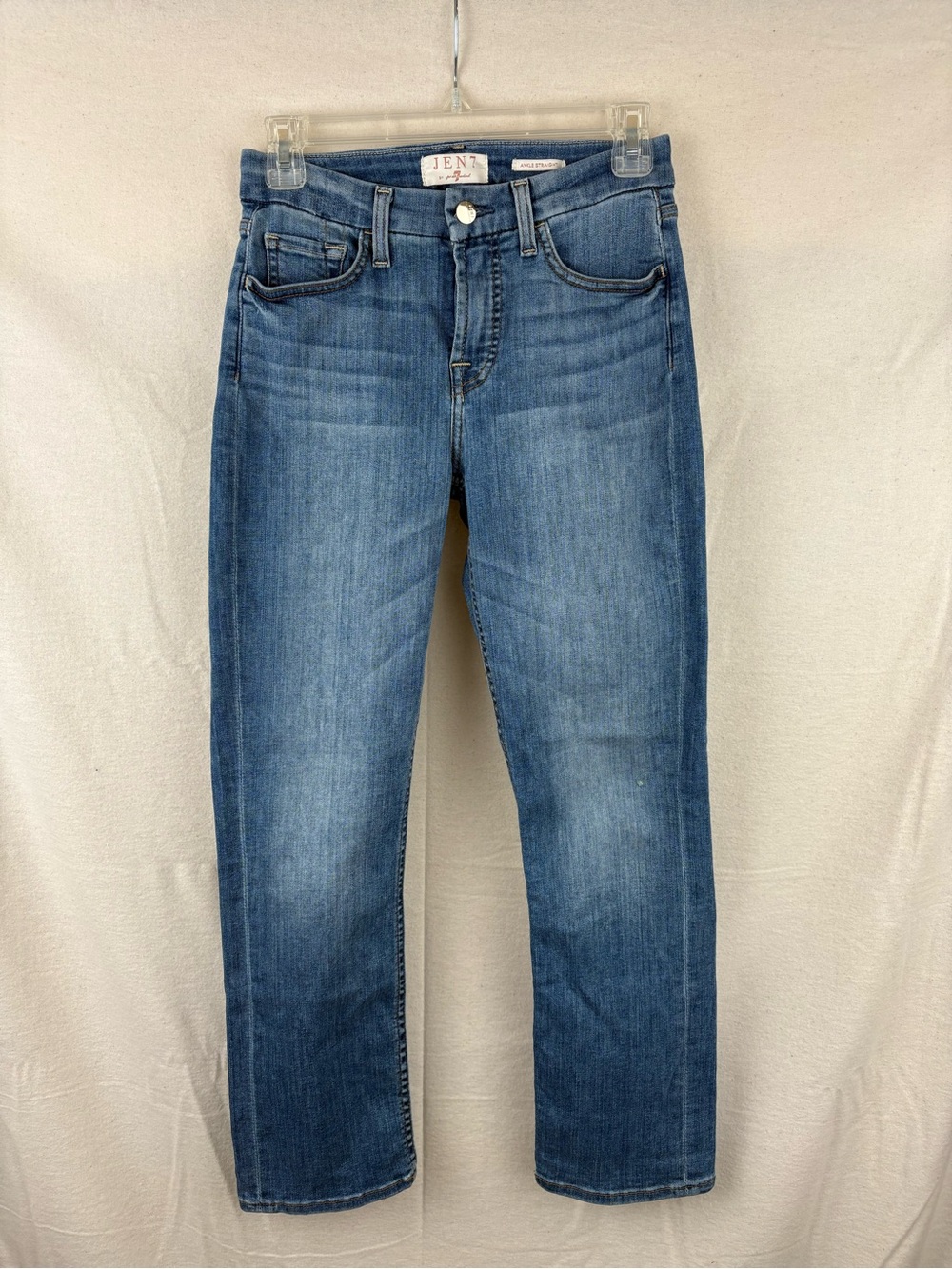 JEN7 Women’s Ankle Straight Jeans in Mid Blue Wash - Midrise size 2